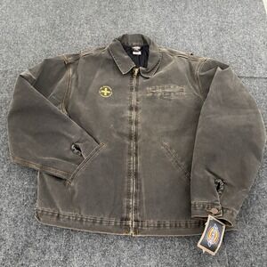 New Vintage Y2K Dickies X Doc Martens Gray Detroit Canvas Jacket Workwear Sz XL